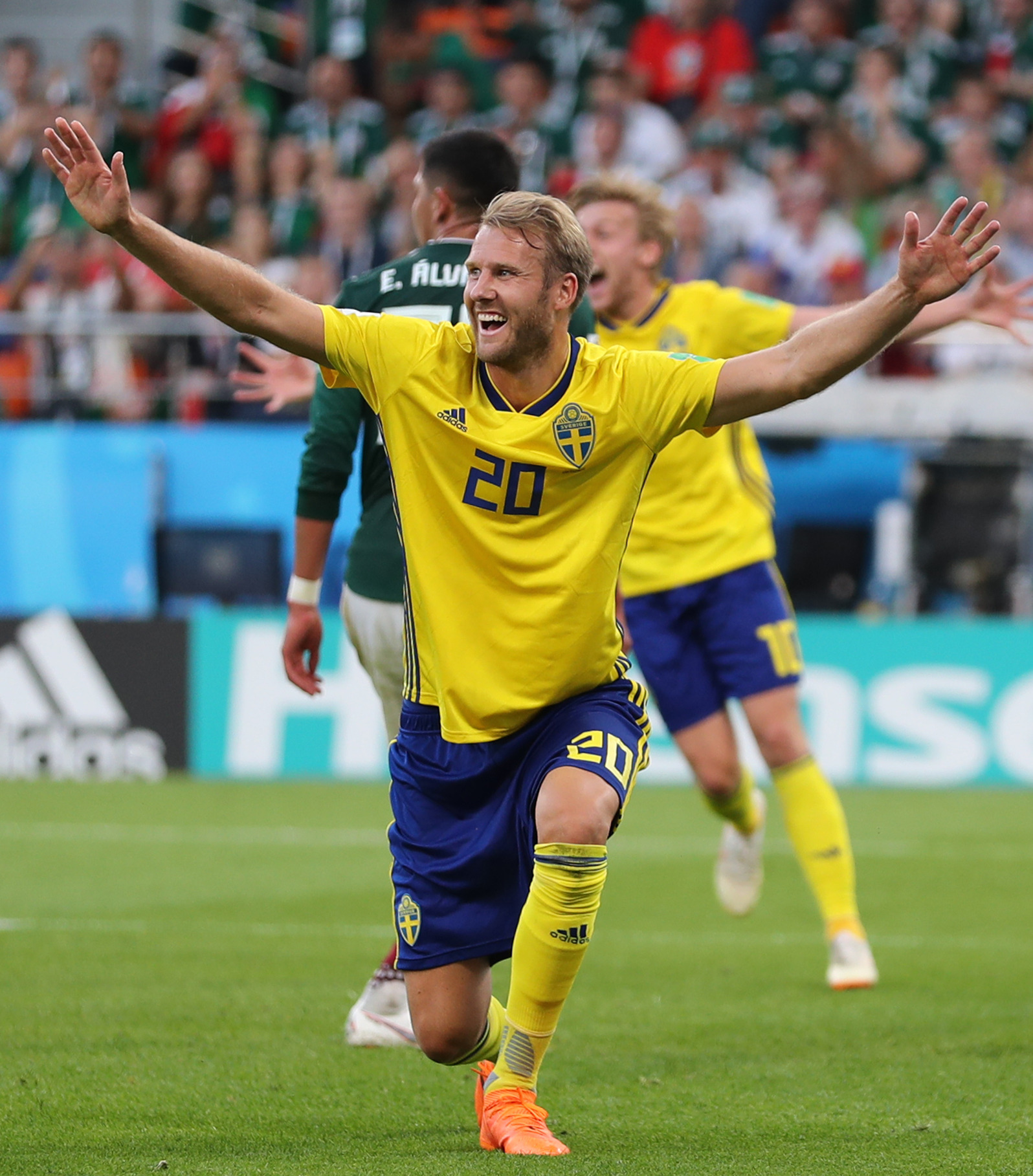 瑞典选手在比赛中取得胜利！